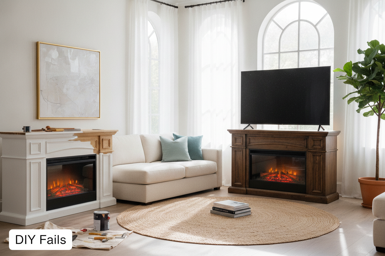 I Tried to Dupe a Pottery Barn Fireplace TV Stand (And Failed)
