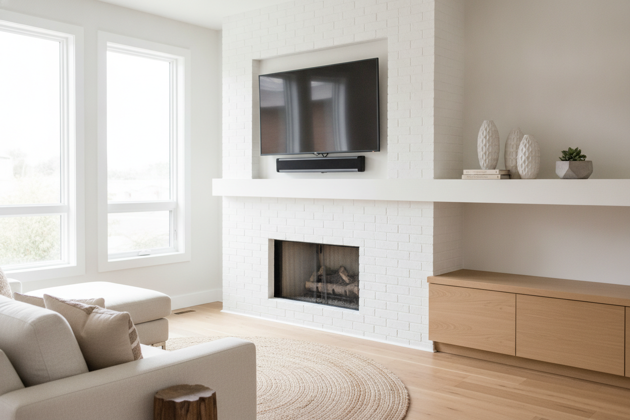 Your Fireplace Mantel TV Shelf Looks Messy (Here's How to Fix It)