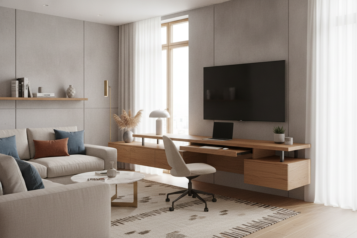 How to Pull Off the 'TV Desk' Look Without Ruining Your Living Room