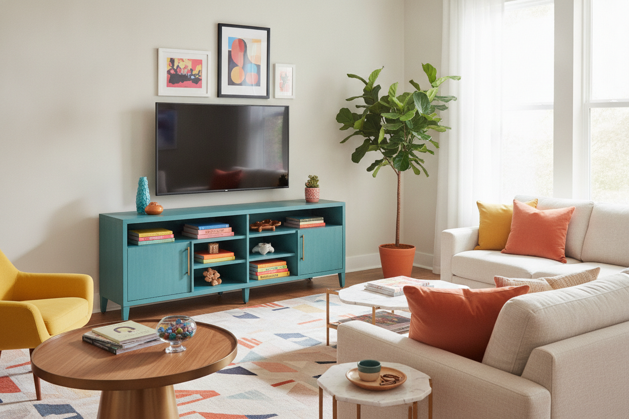I Bought a Teal TV Stand Target Sells to Cure My Sad Beige Room