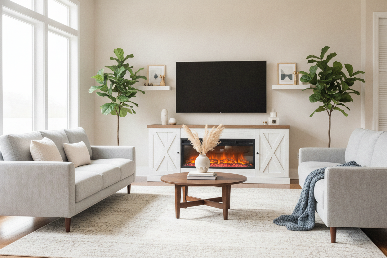 I Used to Hate Fake Fire, Then I Bought a Fireplace TV Stand at Lowes
