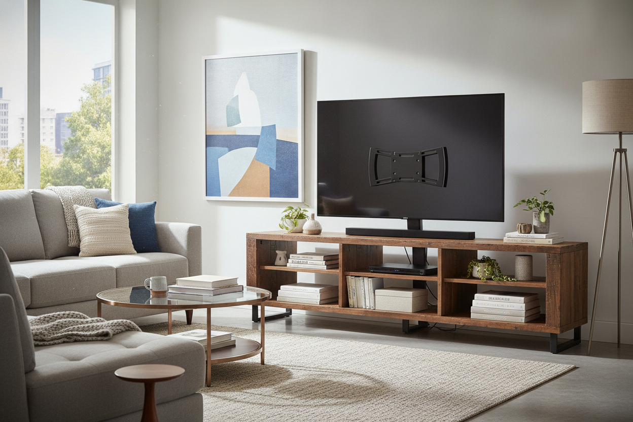 Why I Replaced My TV's Factory Legs With a Lowes Universal TV Stand