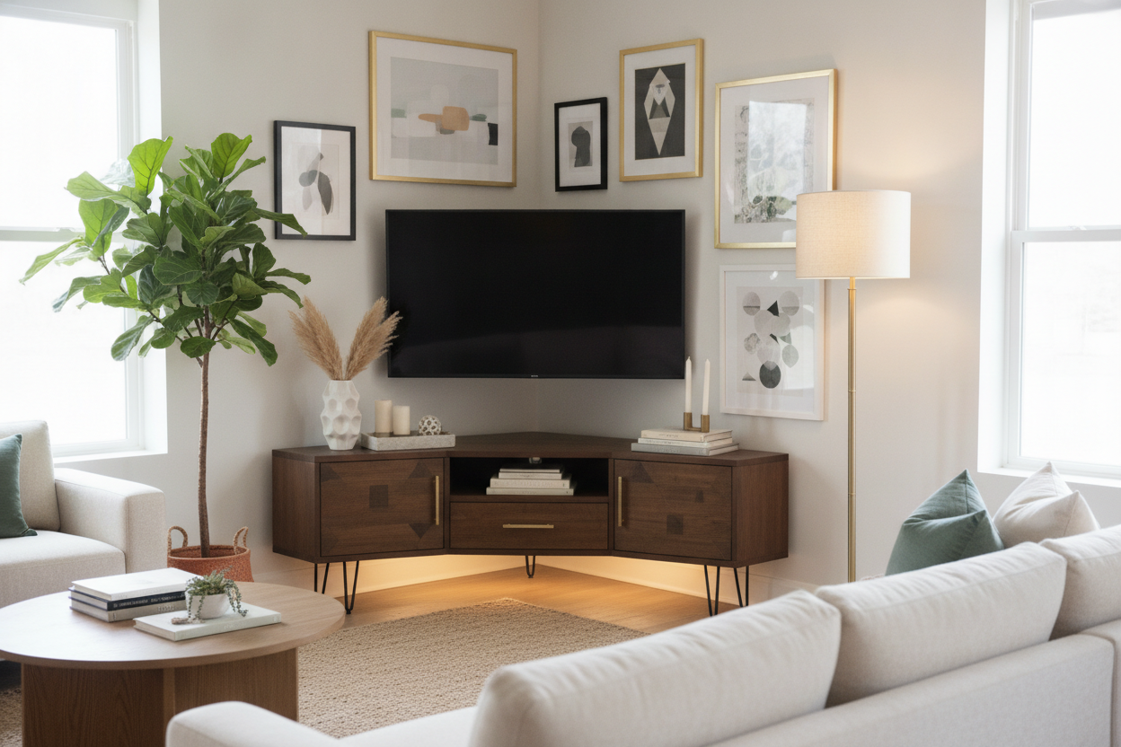 The 3 Rules for Making a Corner TV Stand Lowes Sells Look Expensive