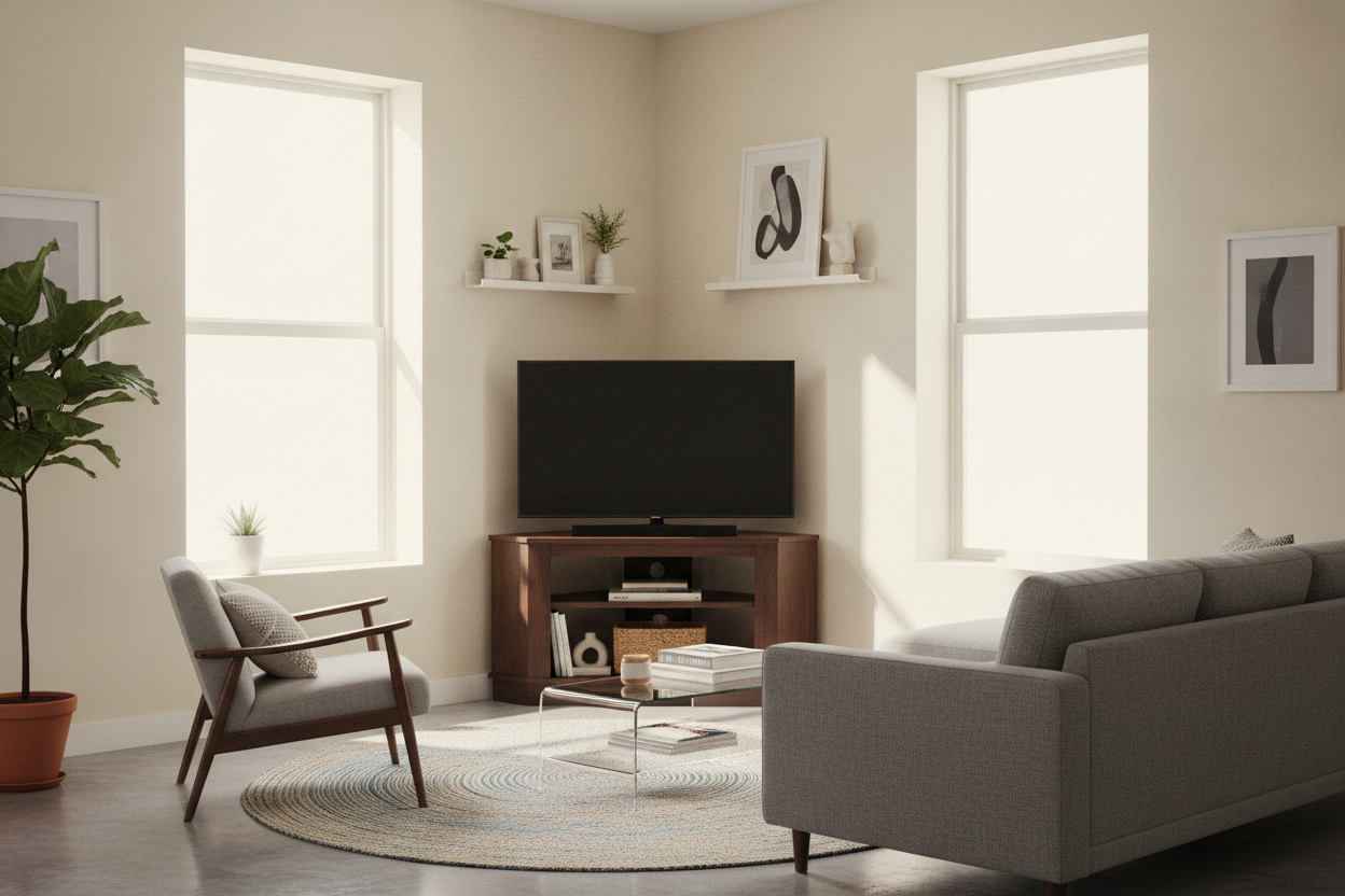 How a Lowes Corner TV Stand Fixes 'Unfurnishable' Rooms