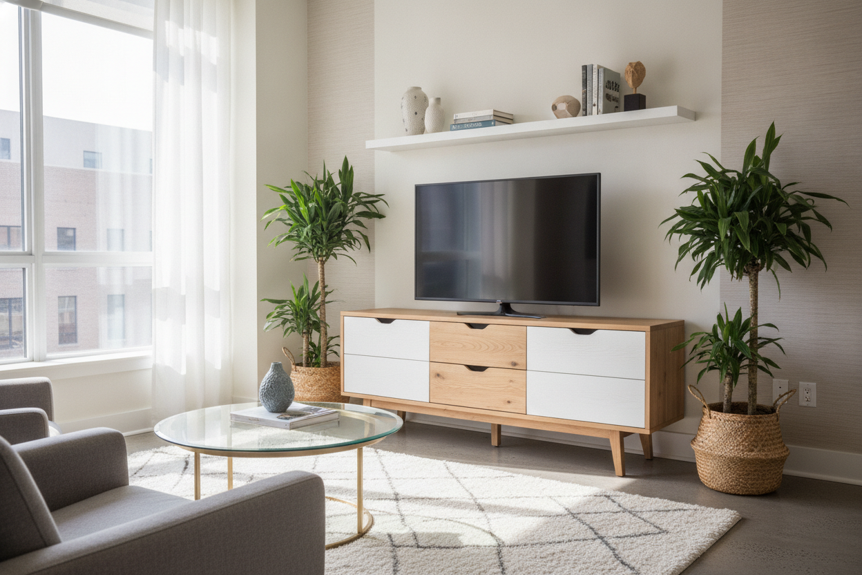 Why a White Wood Media Console Is the Ultimate Renter Cheat Code