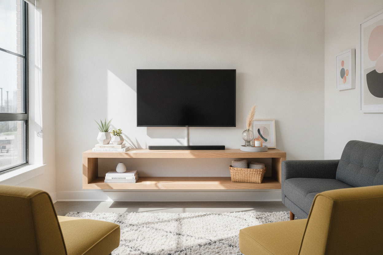 The 3 Rules for Styling a Small Floating Entertainment Center