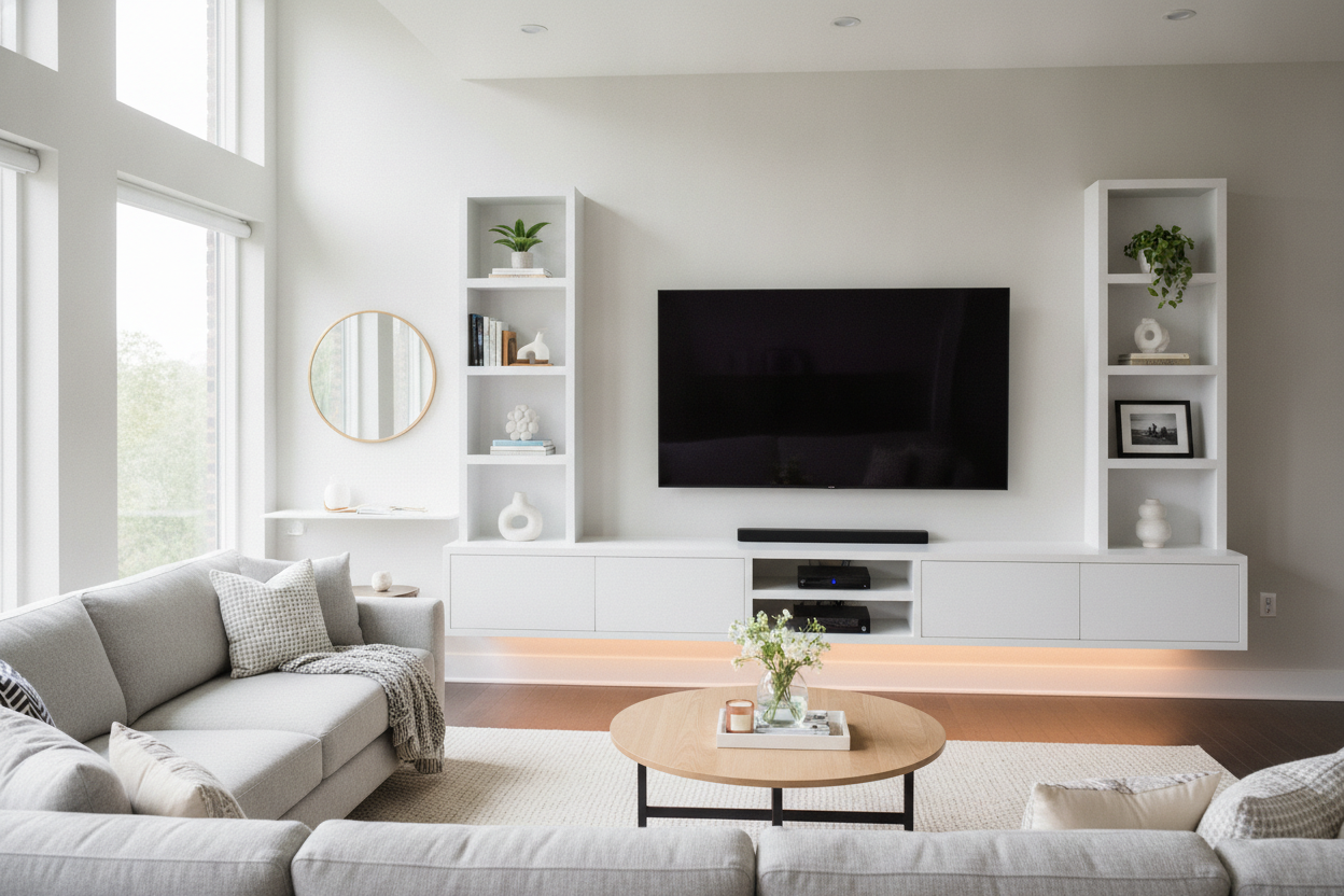 I Hung a 70 Inch Floating Entertainment Center (Without a Pro)