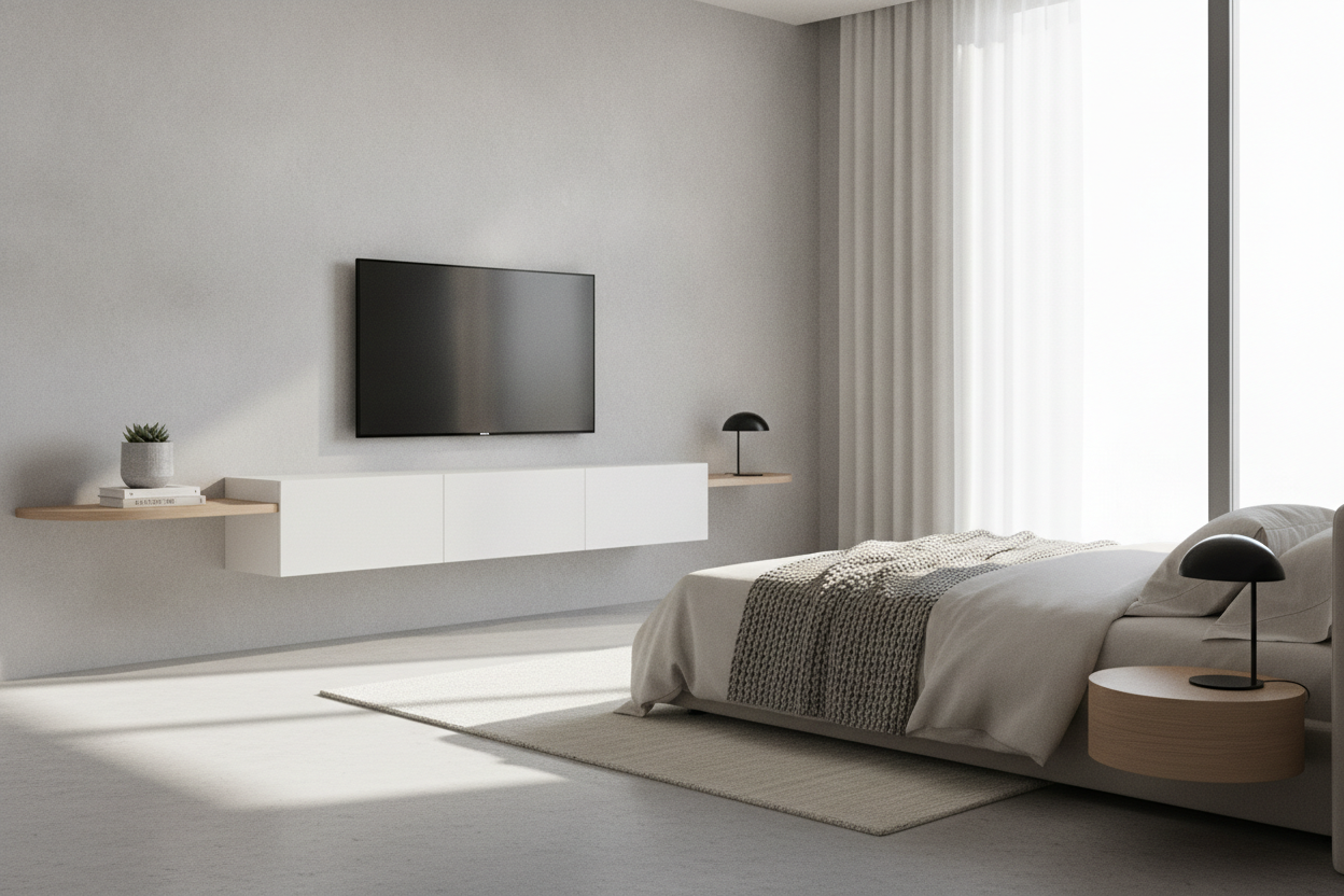 I Put a 40 Inch Floating TV Stand in My Tiny Bedroom (And Love It)