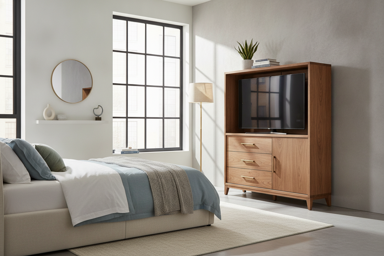 Your Bedroom Console Is Too Low (And Highboy TV Stands Fix It)