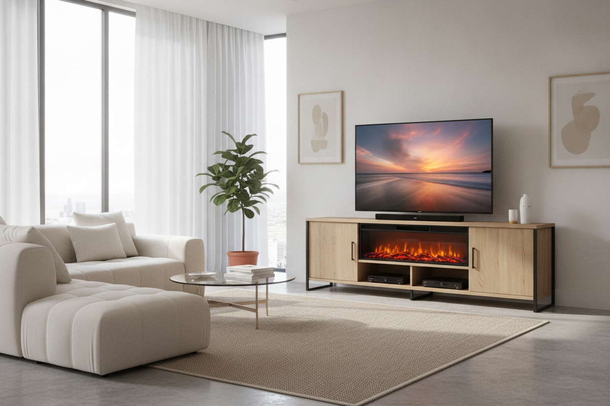 I Fixed the Giant Black Void With a 75 Inch TV Fireplace Stand