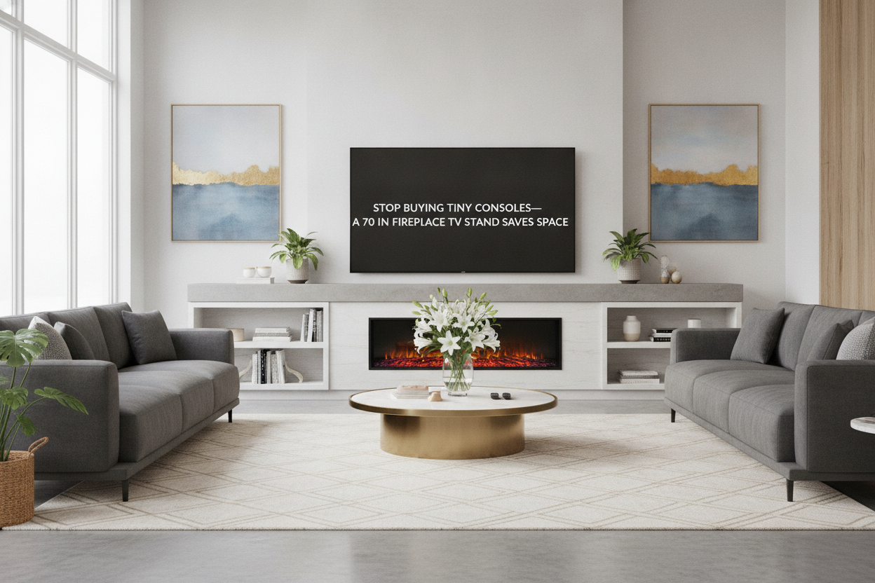 Stop Buying Tiny Consoles—A 70 In Fireplace TV Stand Saves Space