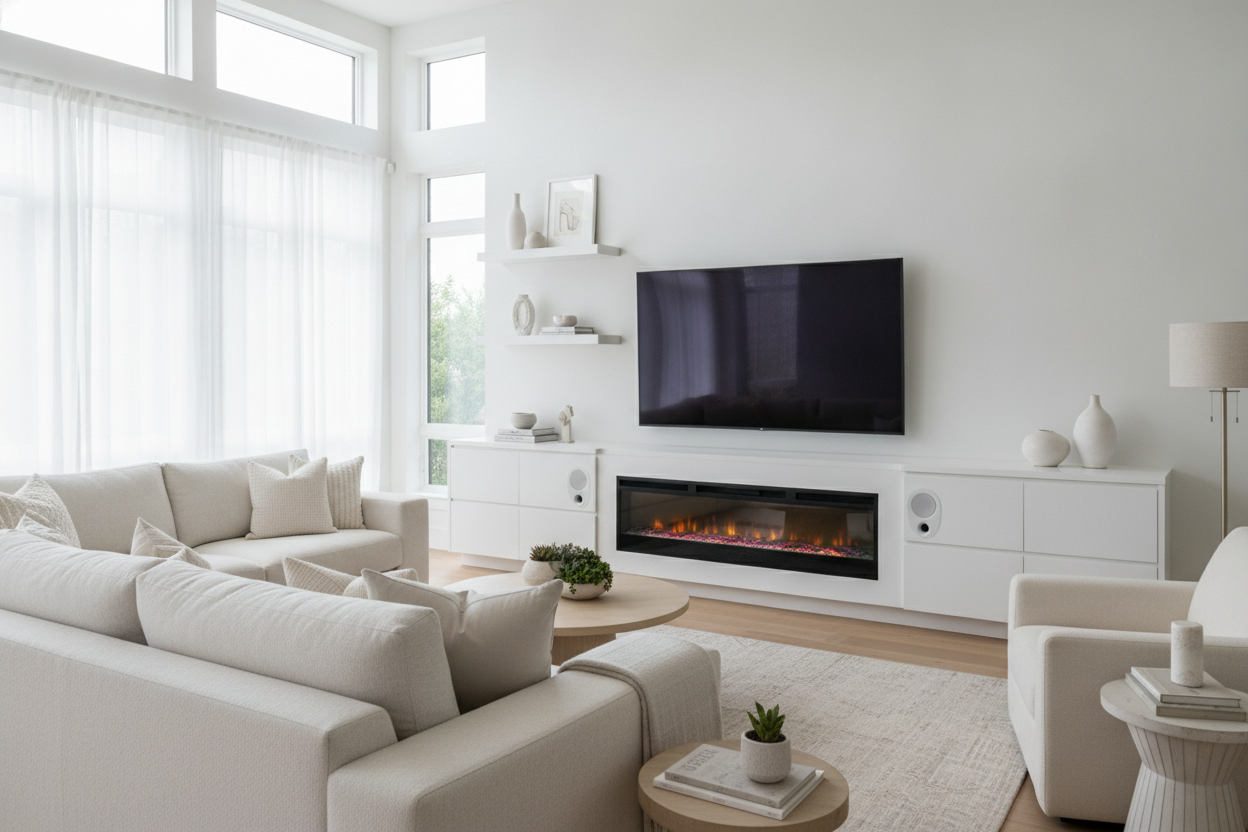 I Refused a Man Cave: Enter the 75 Inch TV Stand With Fireplace White
