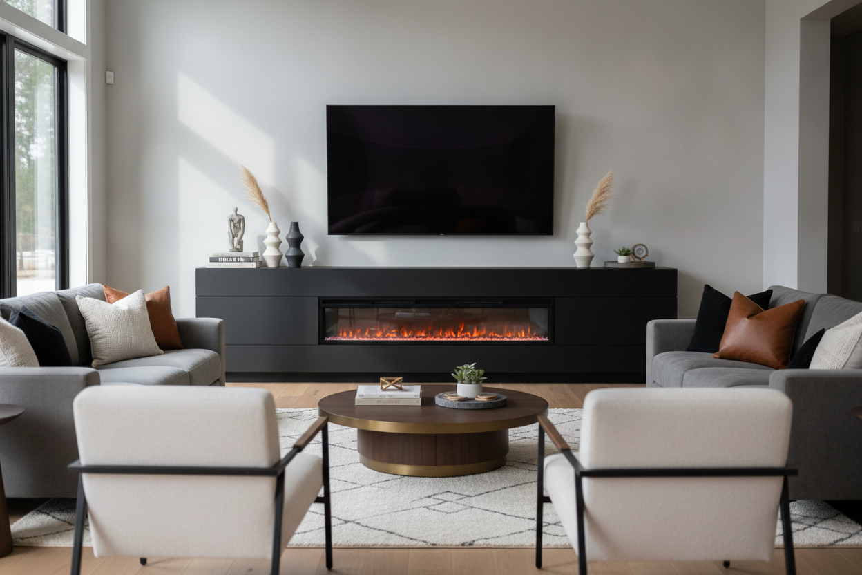 The One Rule for Styling a 75 Inch TV Stand With Fireplace Black