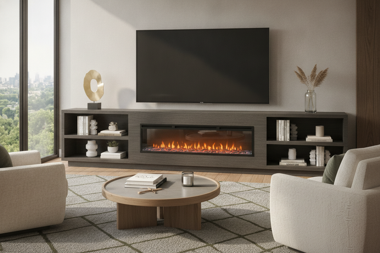 Stop Wall-Mounting: Get a 70 Inch TV Entertainment Center With Fireplace