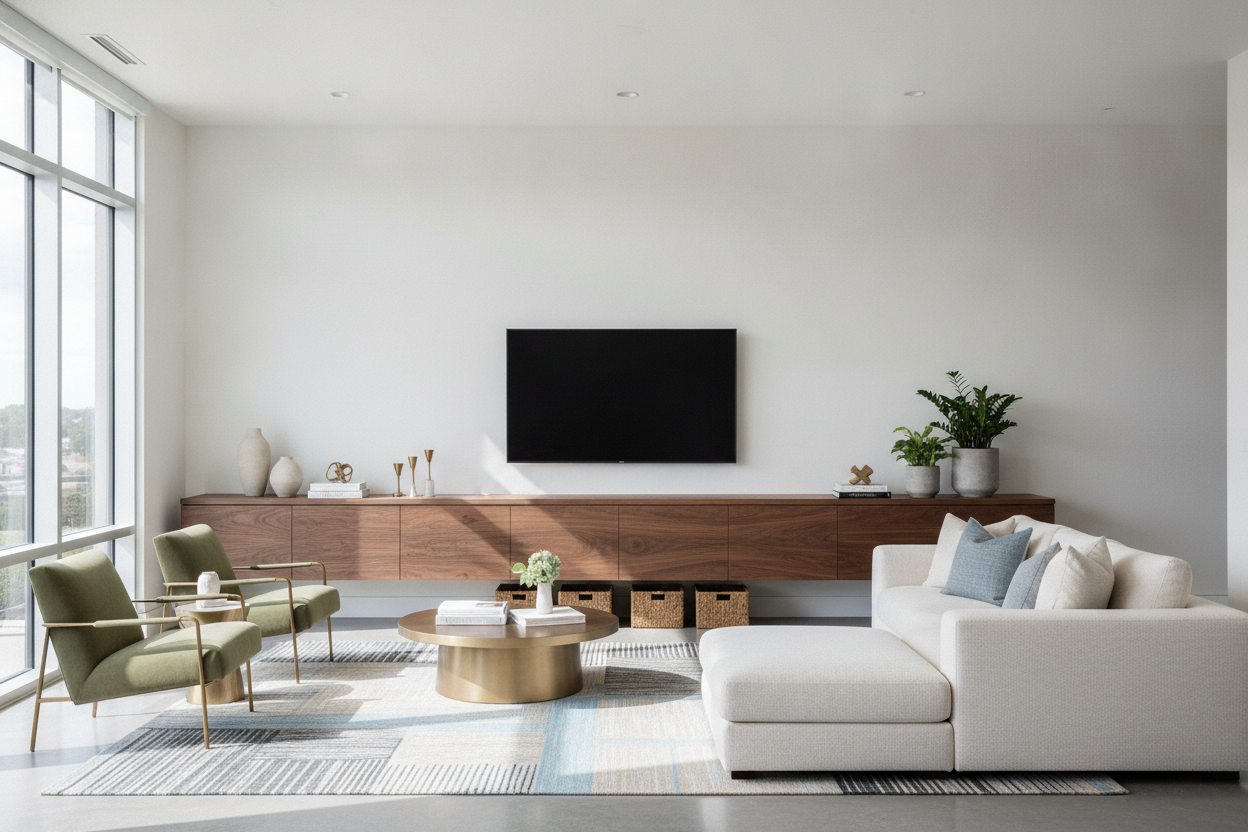 Your Big Empty Wall Needs a Long TV Console (Not More Art)