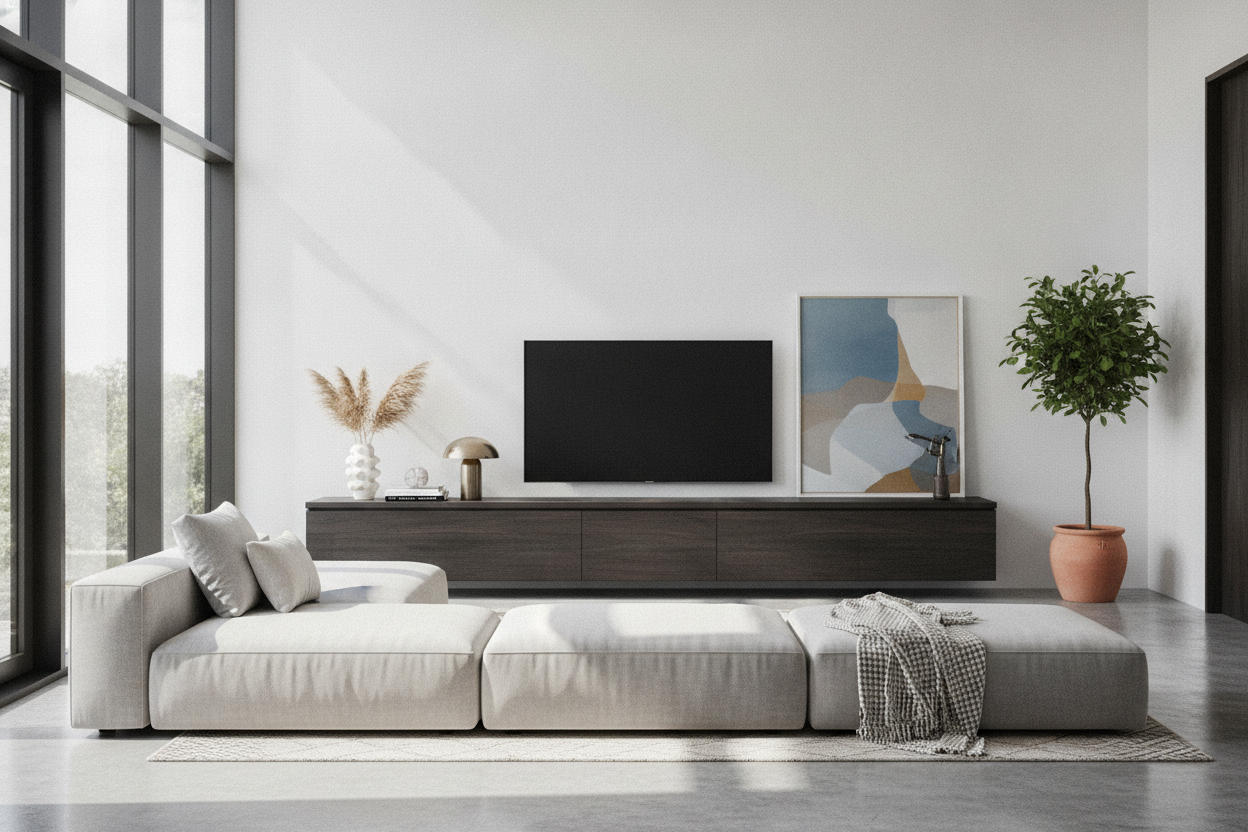 Why Your Low-Profile Sofa Needs a Low Cabinet for TV