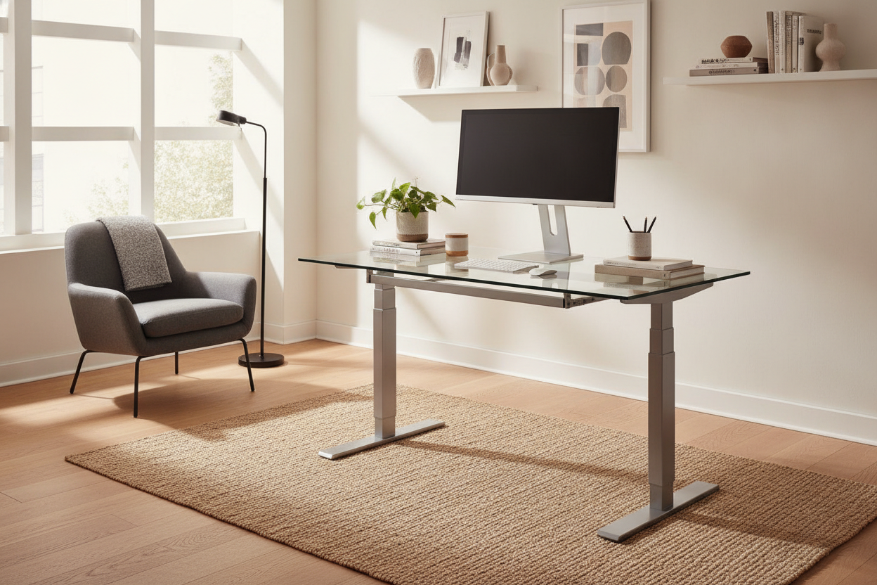 My Honest Review of the Babin Adjustable Desk (Glass Top & All)
