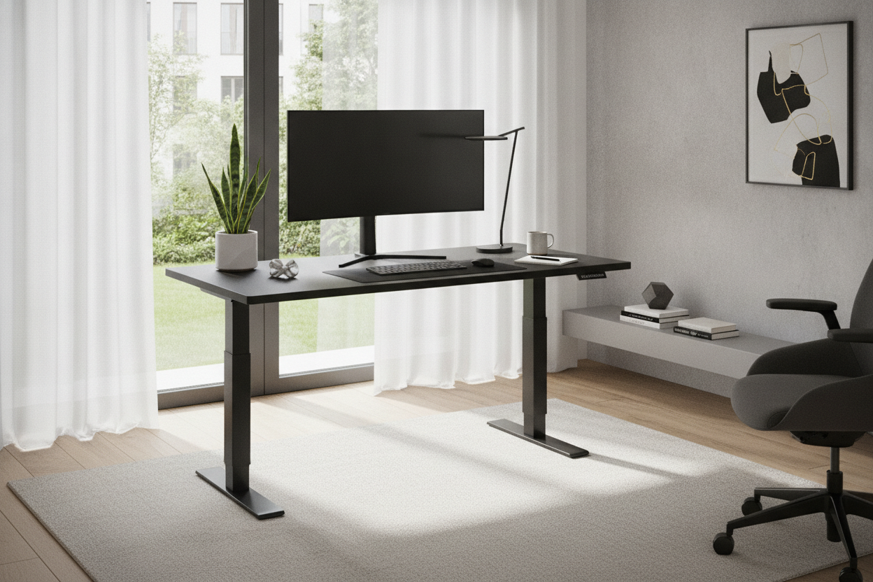 Why I Chose an Adjustable Standing Desk Black (And How I Style It)