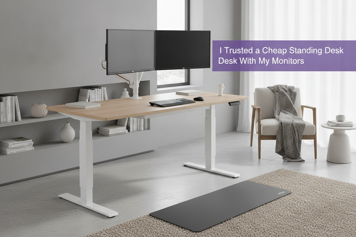I Trusted a Cheap Temu Standing Desk With My Monitors