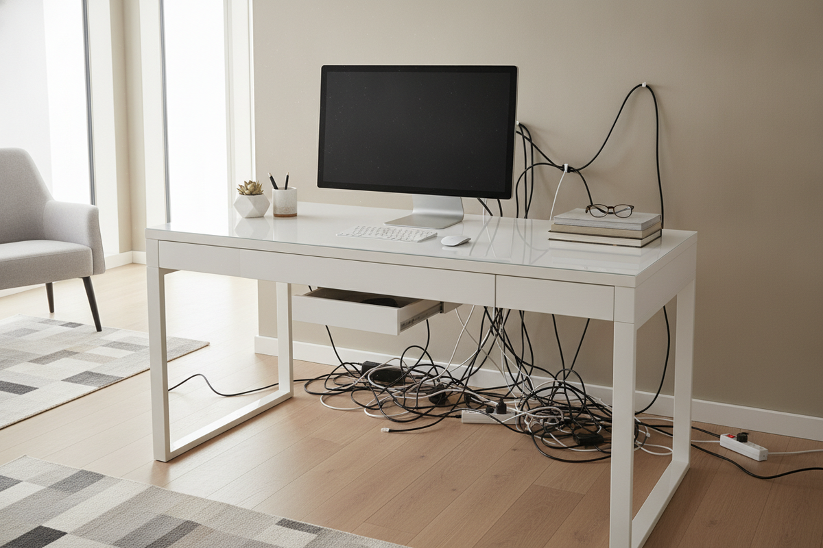 Why Most Sleek Desks Become Cord Nightmares in Real Life