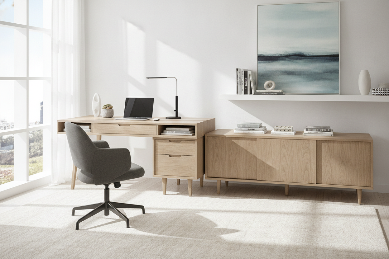 How I Hid My WFH Mess Inside a Modern Desk With Storage