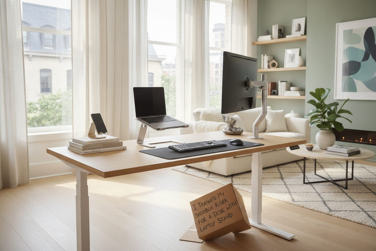 I Trashed My Shoebox Riser for a Desk With Laptop Stand