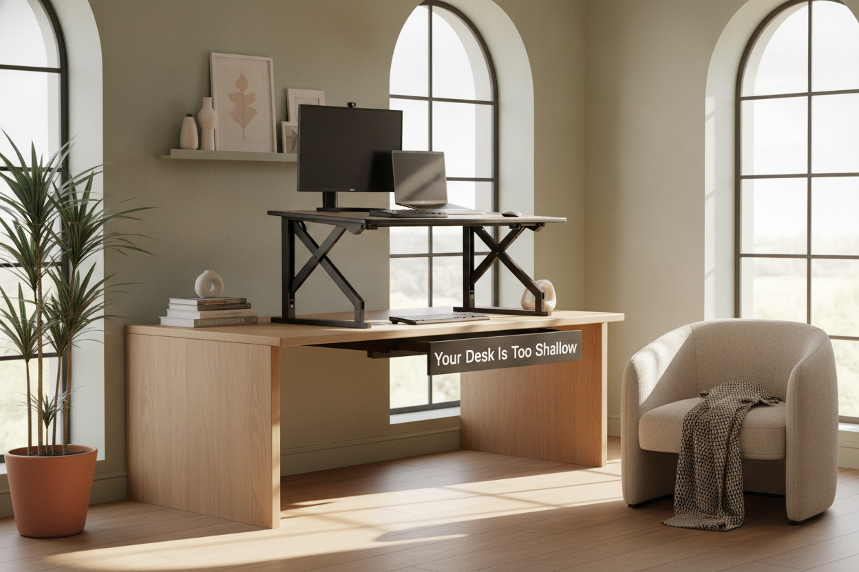 Your Desk Is Too Shallow for a Desk Riser for Standing