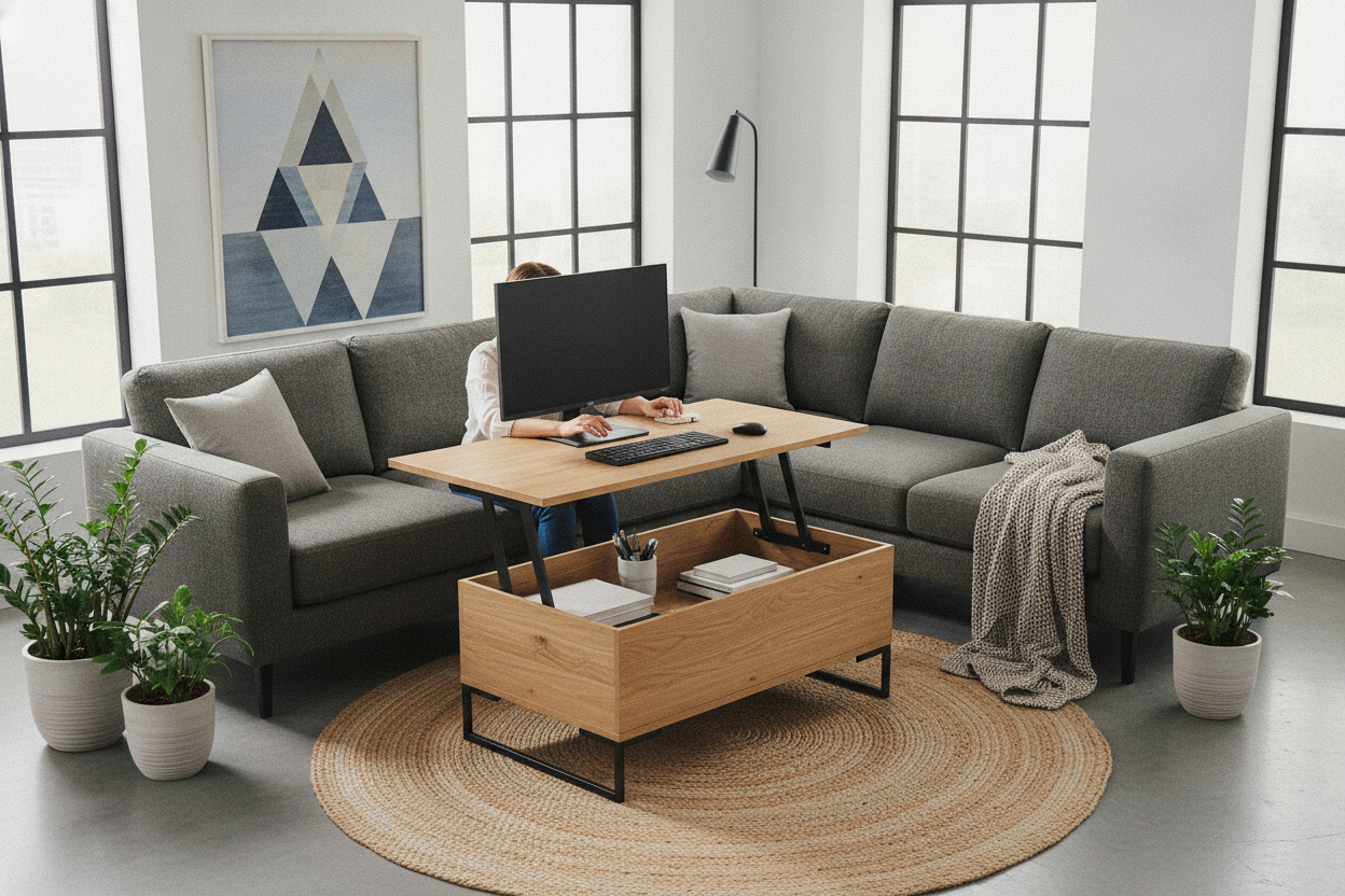 I Replaced My Desk and Coffee Table With One Lift-Top Hybrid