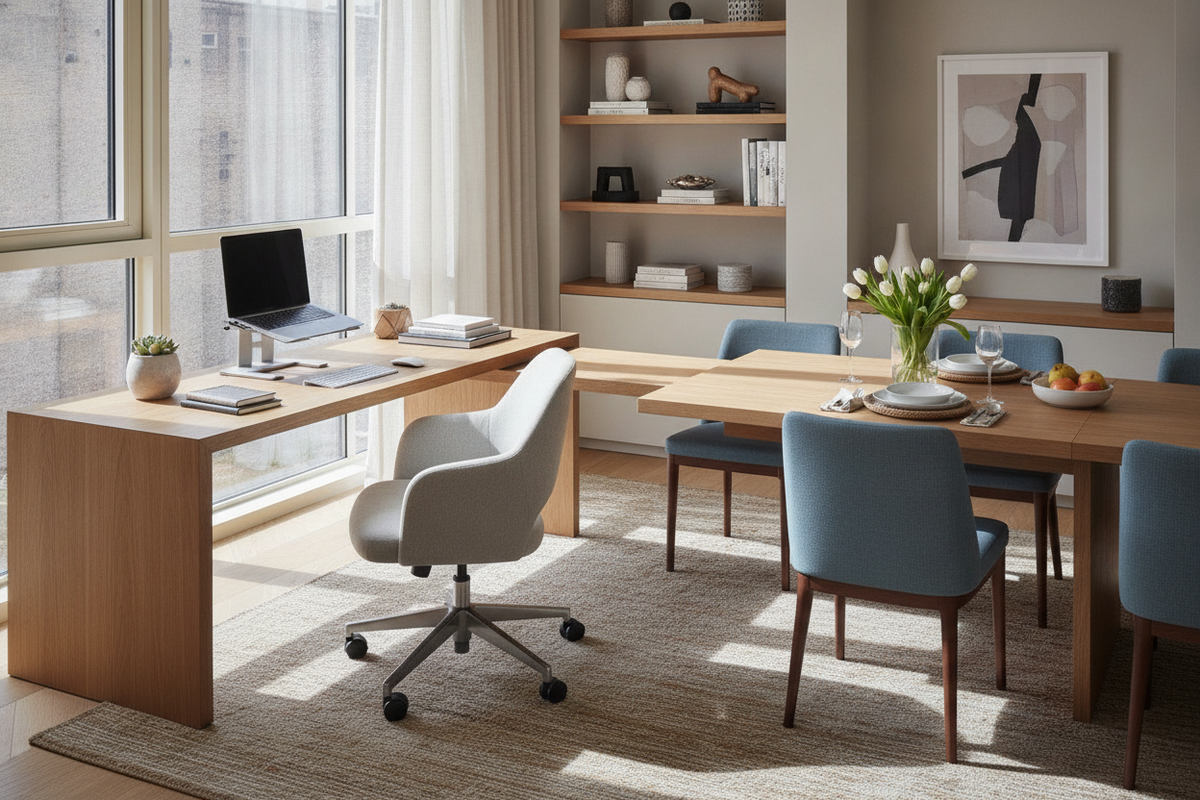 Stop Eating Where You Work (Get a Convertible Dining Table Desk)