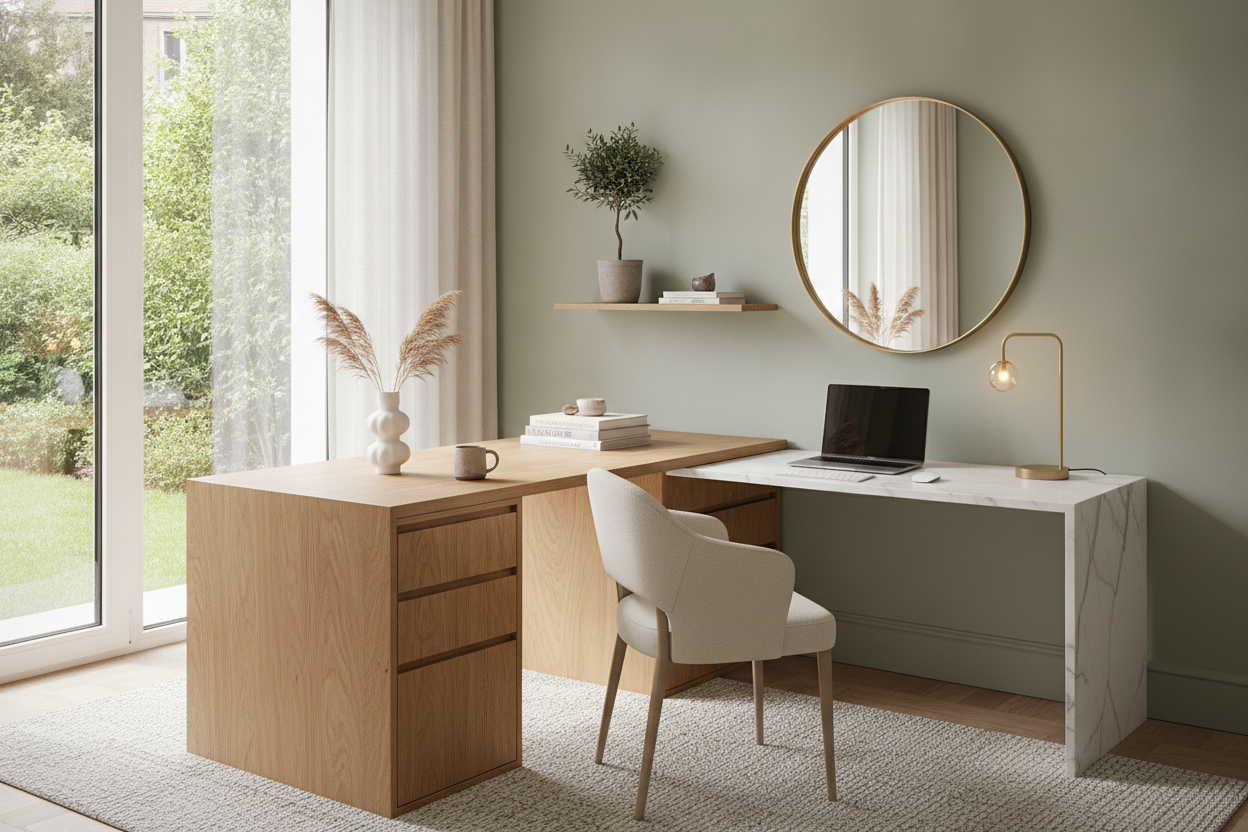 Your Office Looks Too Corporate (Try a Table Desk Combination)