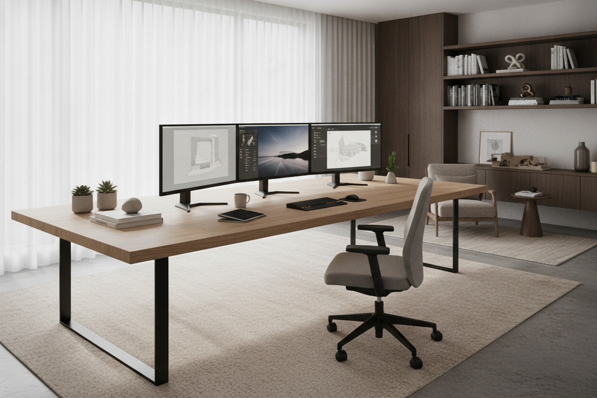Your Monitors Need Breathing Room (Time for a Big Table Desk)