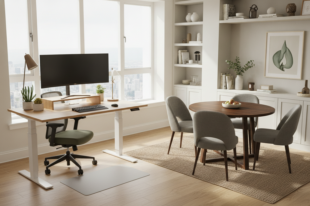 Are dining tables and desks the same height? My aching back says no.