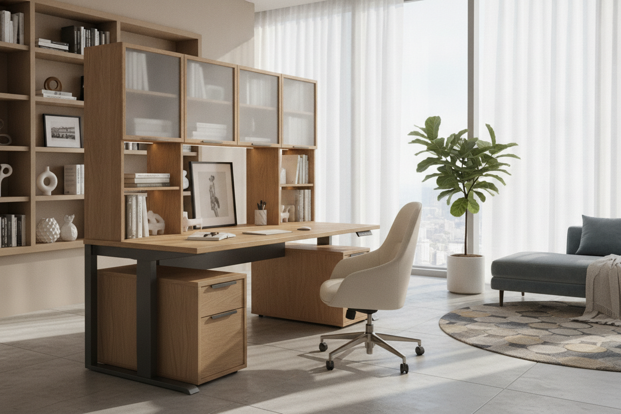 The Adjustable Desk with Hutch Guide: Dynamic Workstations, Overhead Storage, and Layouts