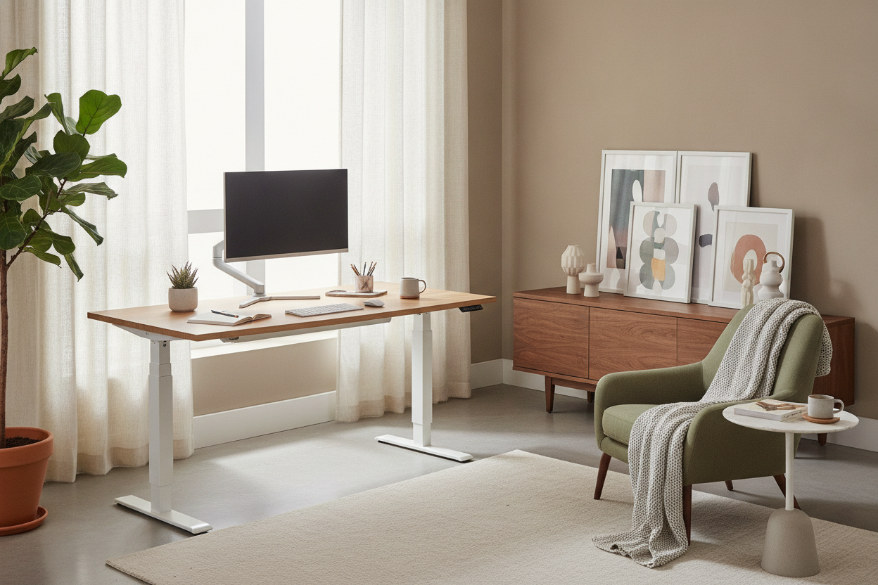 The 55 to 63 Inch Electric Height Adjustable Standing Desk Guide: Sizing Spans, Surface Zoning, and Office Integration