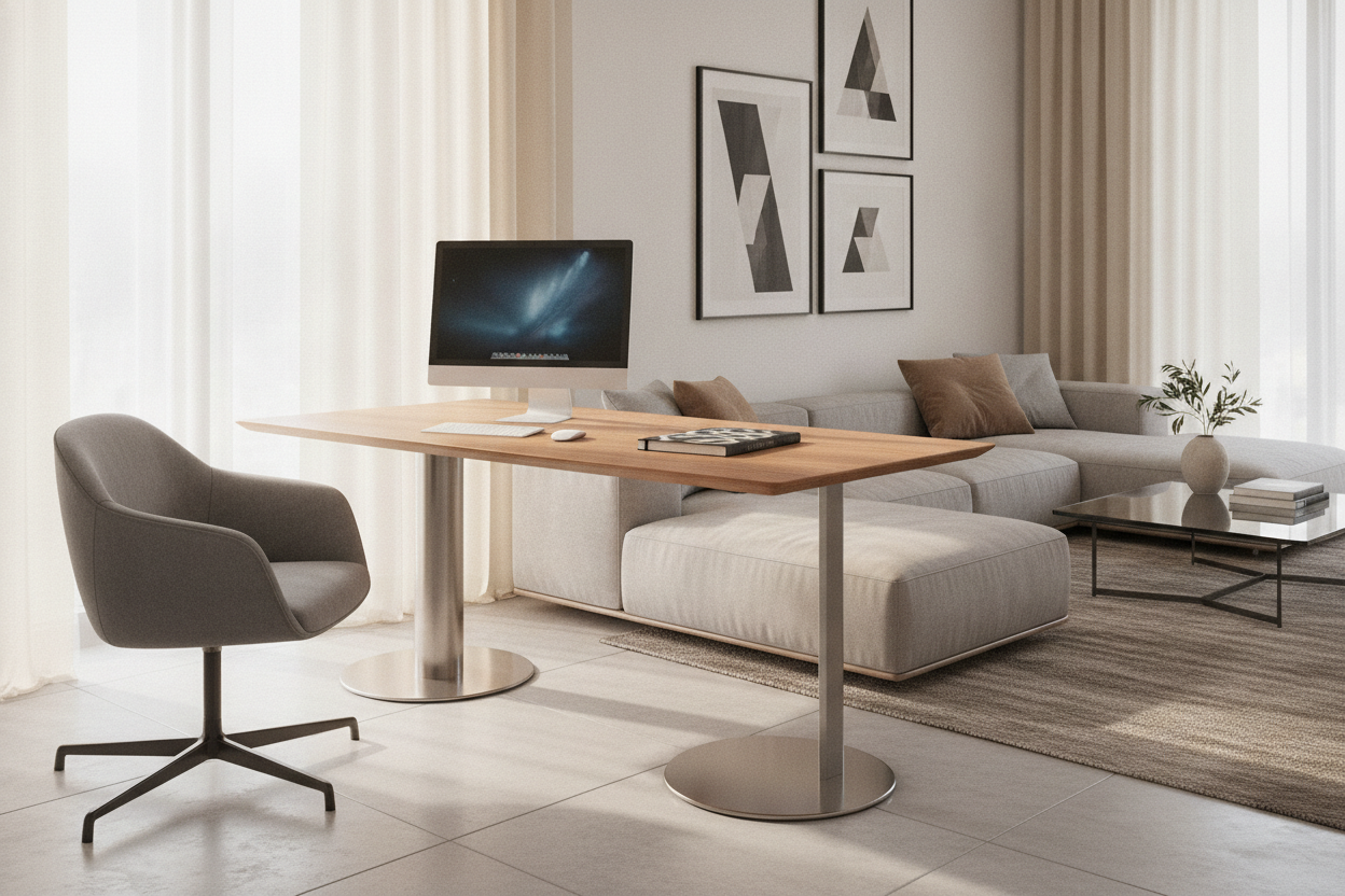 The Single-Leg Desk Planning Guide: Monopod Architecture, Spatial Clearance, and Dynamic Workstation Layouts