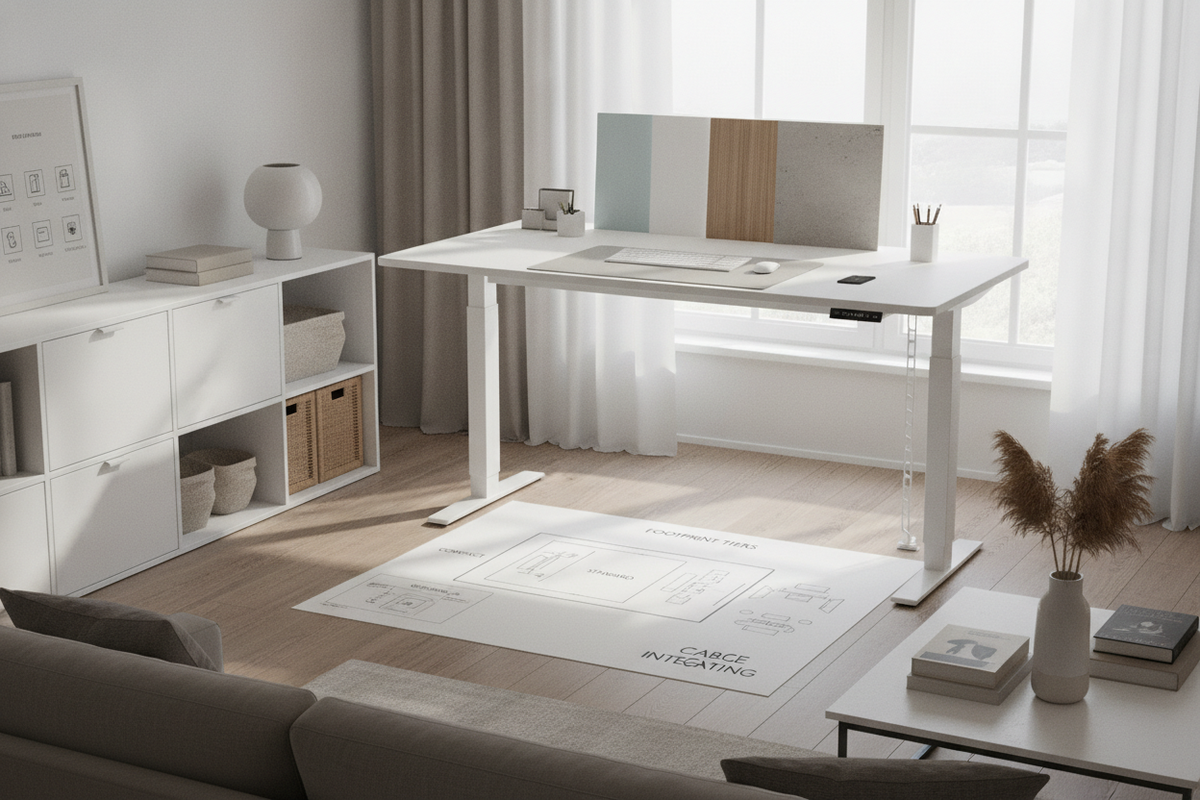The White Standing Desk Planning Guide: Finishes, Footprint Tiers, Cable Routing, and Storage Integration