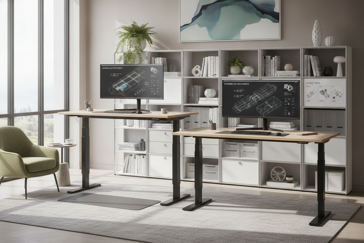 The Adjustable Desks for Standing and Sitting Planning Guide: Dynamic Lift Mechanics, Sizing Tiers, and Modular Storage Integration