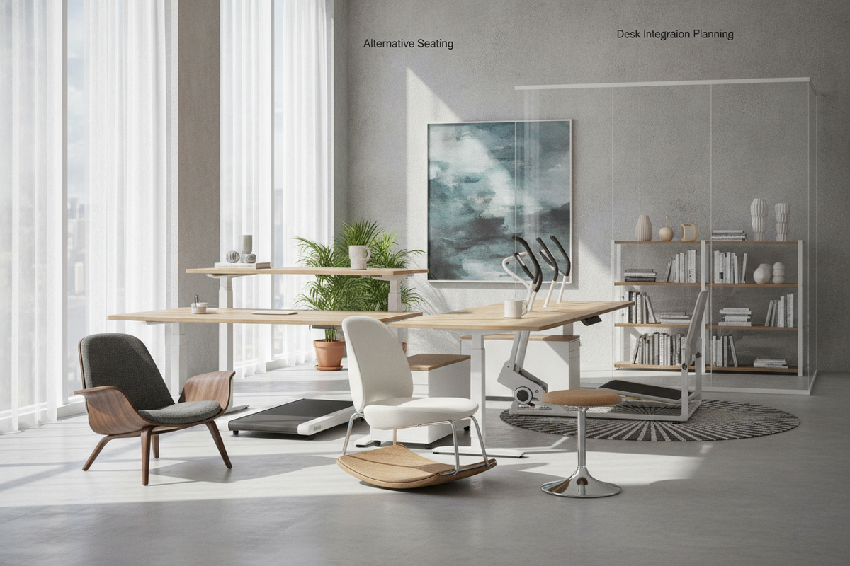 The Alternative Chairs for Office Guide: Active Seating Formats, Footprint Planning, and Desk Integration