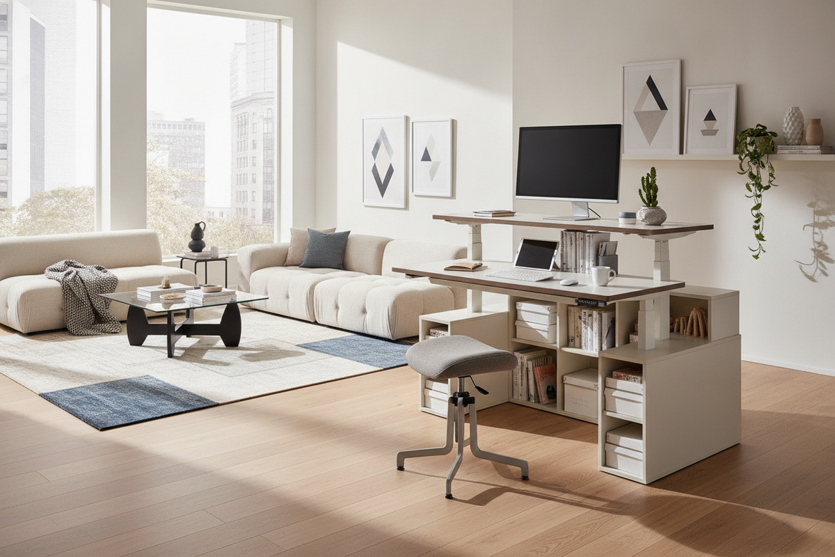 The Complete Height of Stand Up Desk Planning Guide: Ergonomic Alignment, Height Tiers, and Storage Coordination