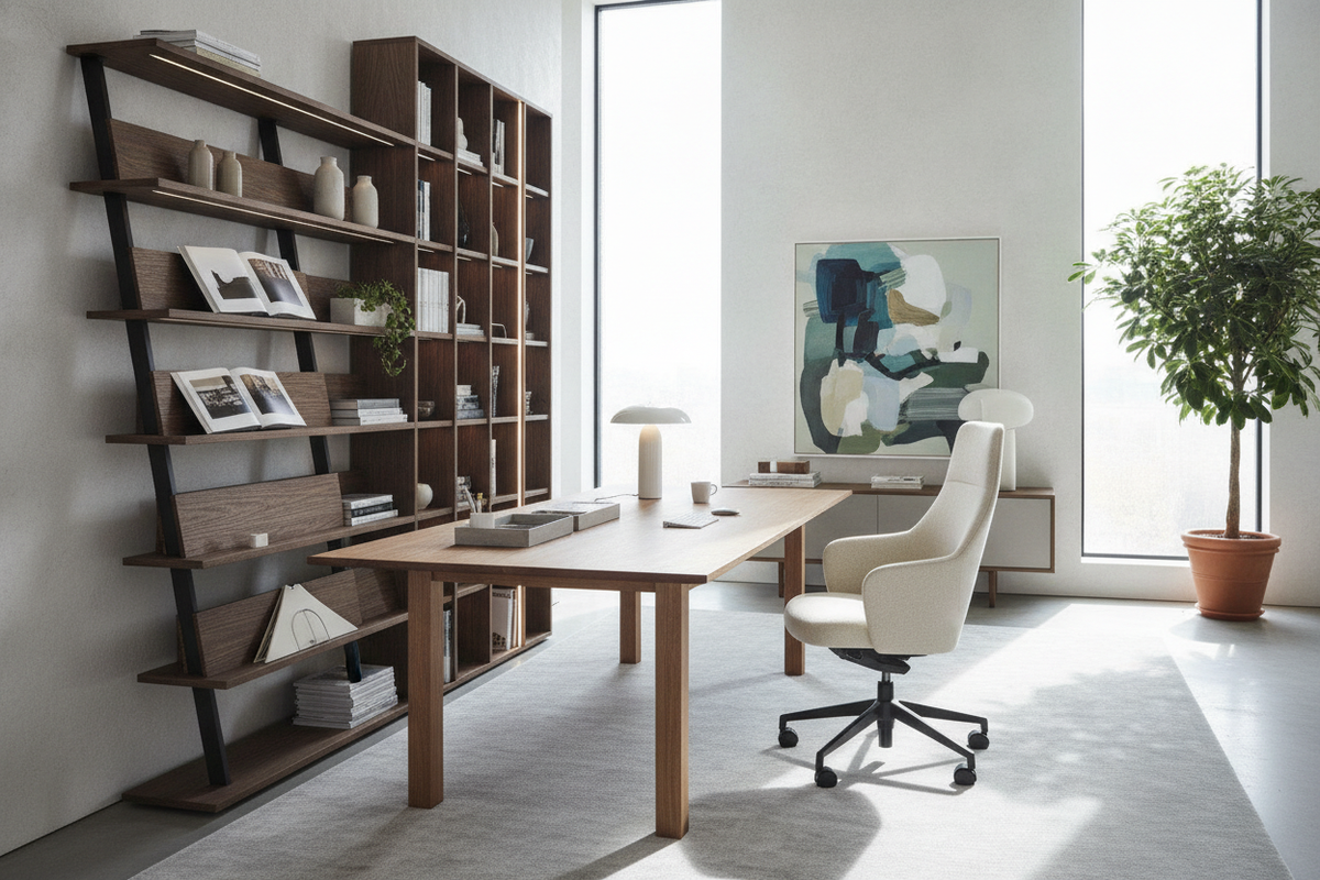 The Wide Desk and Leaning Workstation Guide: Surface Reach, Postural Balance, and Vertical Storage Architecture