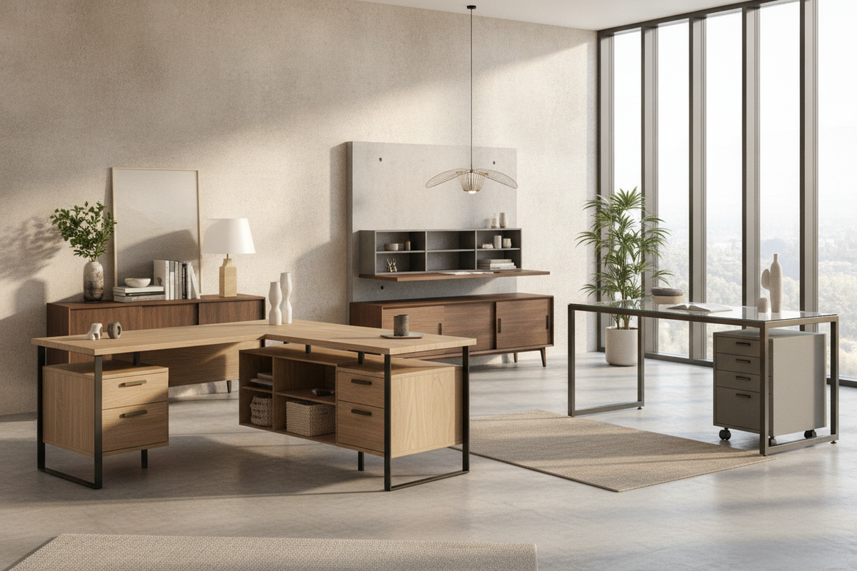 The Office Desks for Sale Buyer's Guide: Layout Frameworks, Storage Integration, and Material Durability