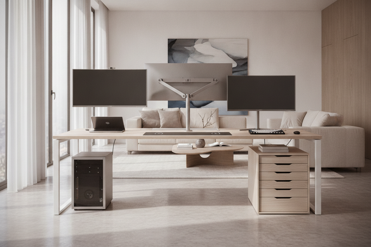 The High Tech Desk Architecture Guide: Hardware Integration, Sizing Tiers, and Clutter-Free Organization