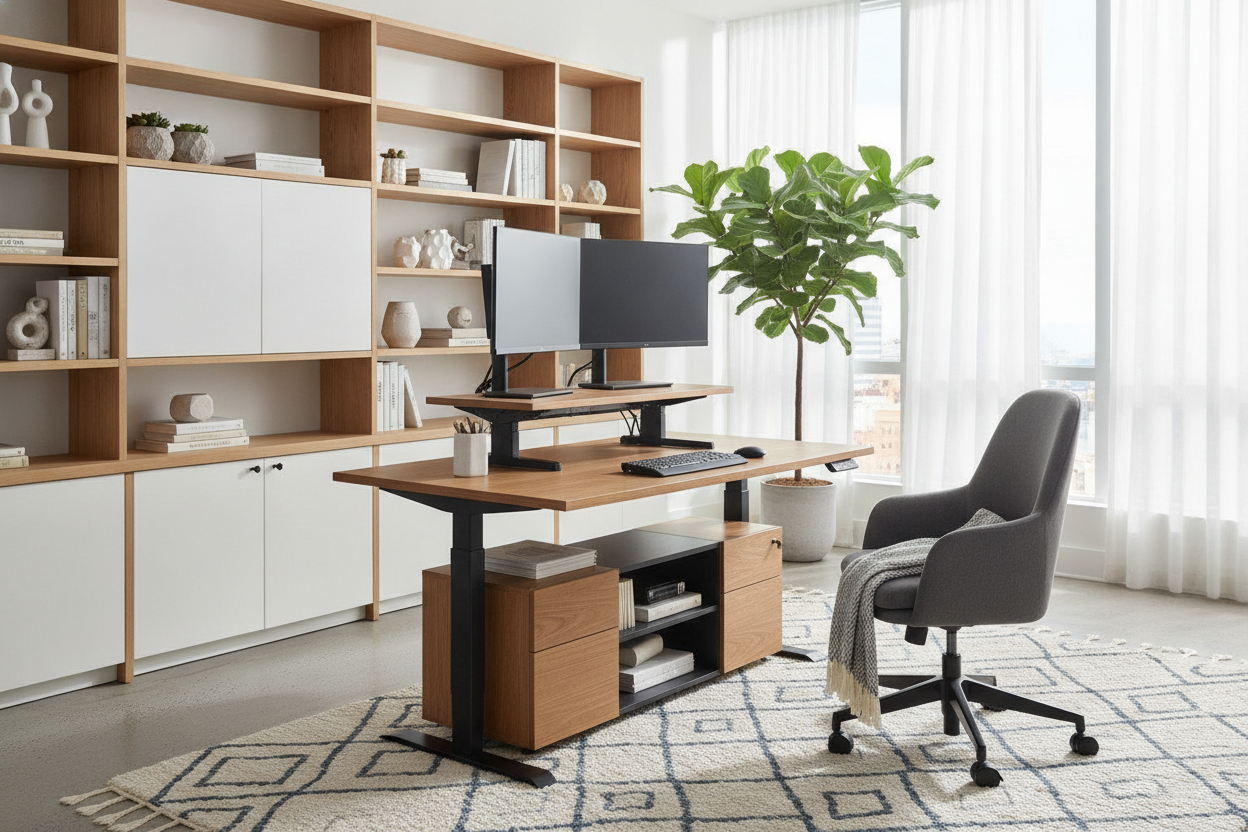 The Best Desktop Standing Desk Planning Guide: Converter Form Factors, Weight Distribution, and Office Storage Architecture