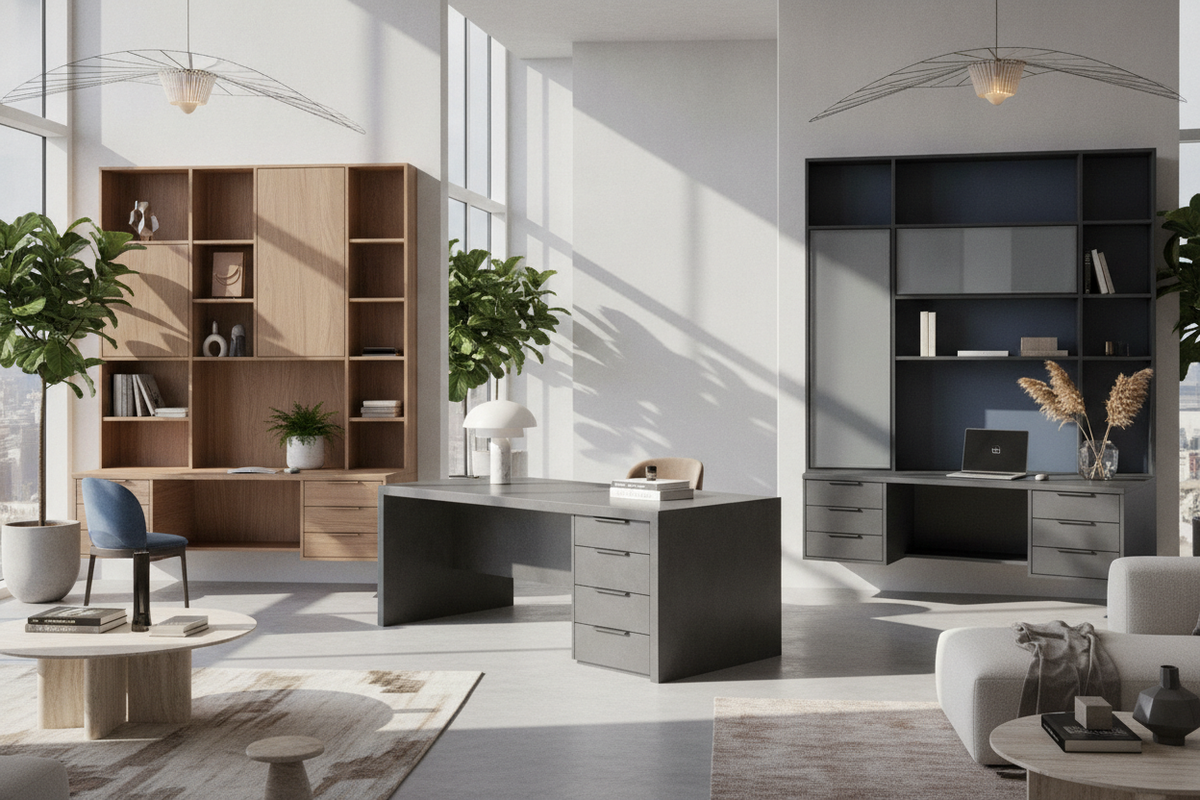Designer Desks Architectural Guide: Silhouette Profiles, Storage Integration, and Material Curation