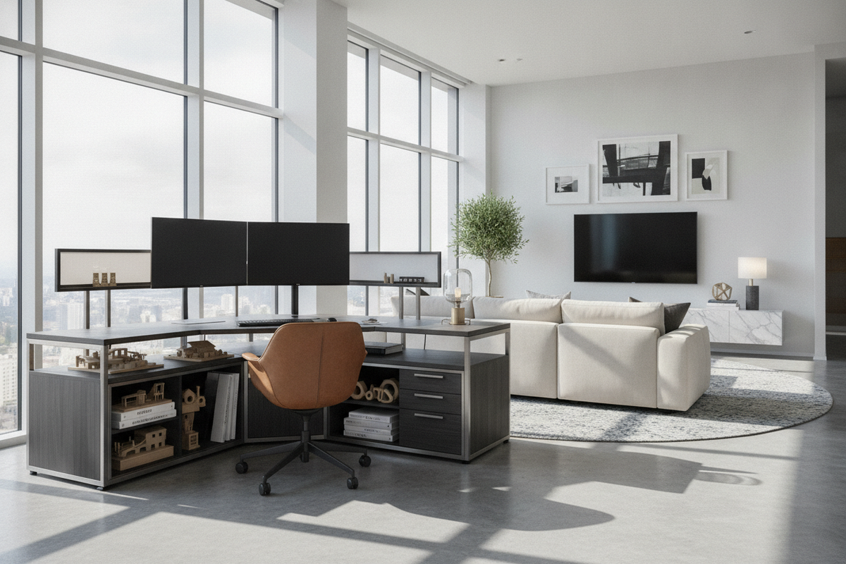 The Medium Corner Desk Architectural Blueprint: Spatial Sizing Tiers, Cockpit Flow, and Storage Integration