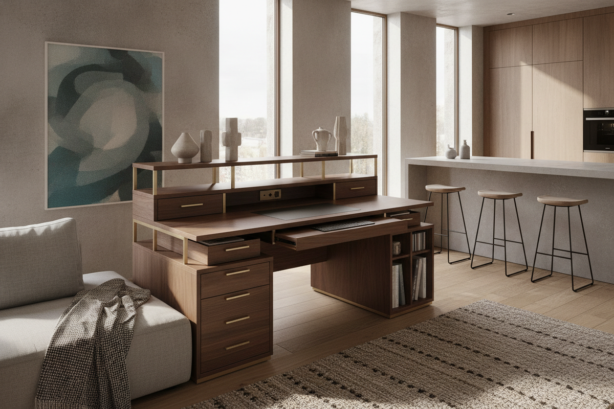 The Strategic Multifunction Desk Blueprint: Spatial Tiers, Storage Configurations, Materials, and Multi-Room Integration