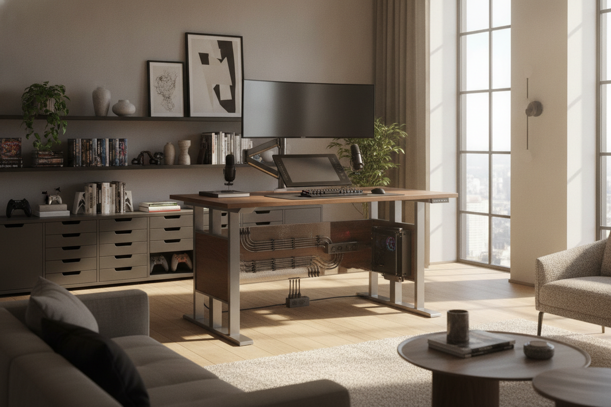 Gaming Stand Desk Setup Blueprint: Frame Stability, Surface Zoning, Cable Geometry, and Battlestation Storage