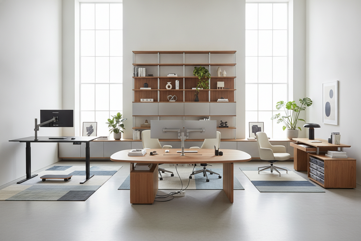 Desks Ergonomic Blueprint: Archetypes, Spatial Geometry, and Storage Synergy