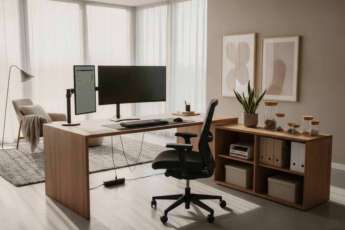 Mastering the Ergonomic Desk Setup: Spatial Principles, Postural Alignment, and Integrated Office Organization