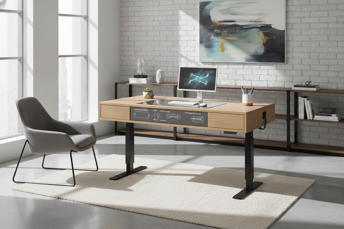36 Inch Wide Electric Standing Desk Blueprint: Compact Surface Architecture, Kinetic Clearances, Ergonomic Zoning, and Storage Synergy